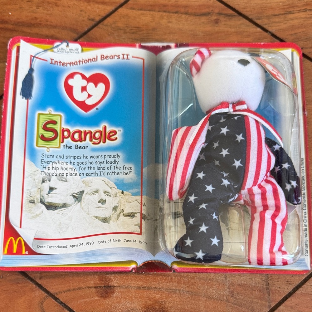 Vintage Ty Spangle Bear with Stars and Stripes